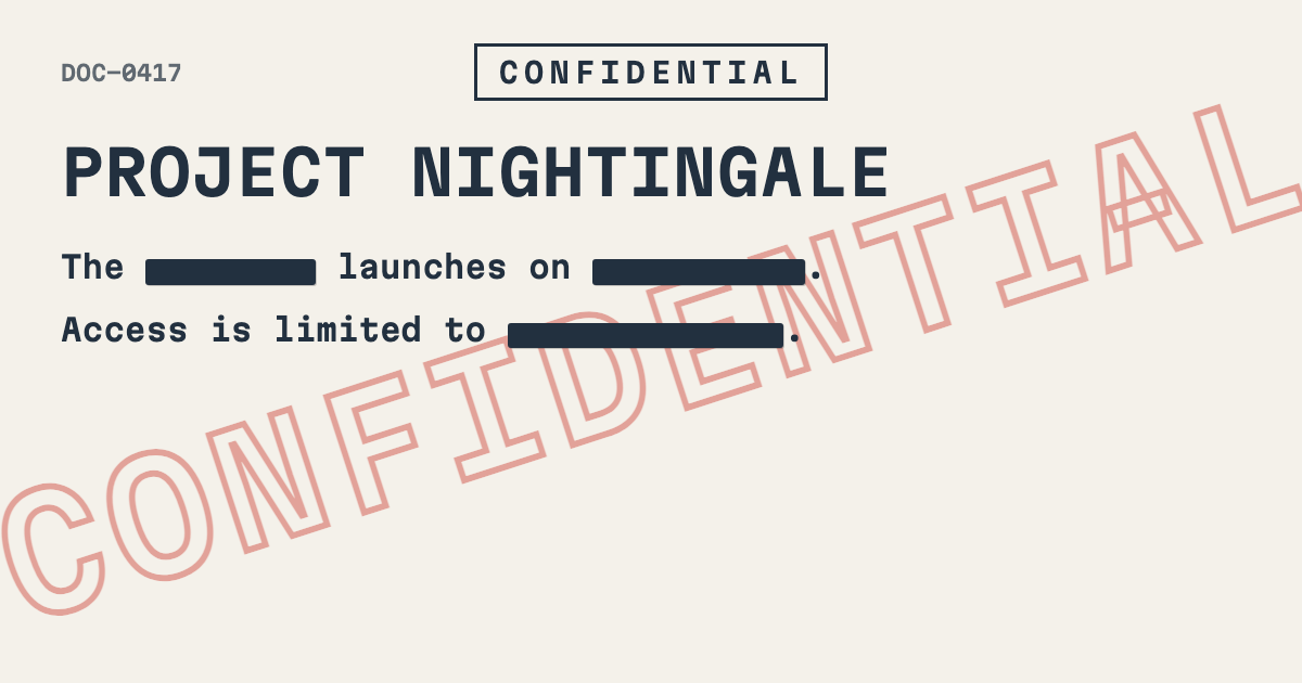 Redacted template preview